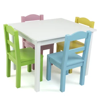 Crianças de 5 peças, Retângulo Mesa e cadeiras