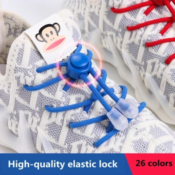 Elastic Cadarços de Tênis Rodada de Bloqueio cordões sem laços Crianças Adultos Rápida cadarços elásticos preguiçoso Shoeace Sapatos acessórios