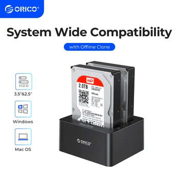 ORICO SATA para USB 3.0 Multi disco Rígido da Estação de Acoplamento com o Offline Clone de louro 2 HDD Docking Station para 2.5/3.5 polegadas HDD SSD