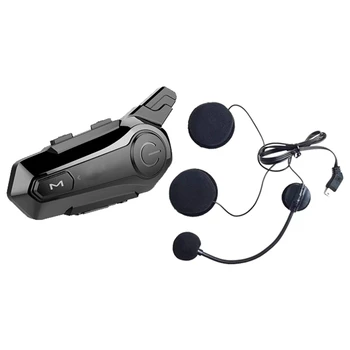 Capacete de motociclista Fone de ouvido Bluetooth BT5.0 Intercom Interligação ao ar livre Cavalgando com Microfone alto-Falante