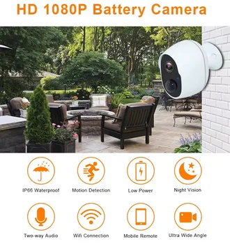 De baixa energia da Bateria ABS Monitor sem Fio wi-FI Controle Remoto de Monitoramento de Segurança de Câmara HD 5200mAh Visão Noturna da Câmera do IP
