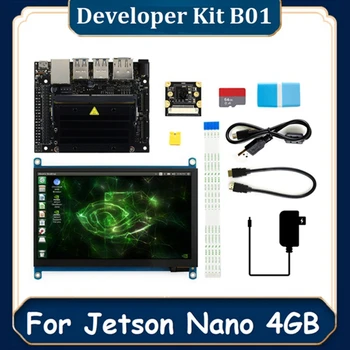 Para Jetson Nano de 4GB de Programação de Robô Incorporado Aprendizagem Profunda Conselho +De 7 Polegadas Touch Screen IMX219 Câmara DIY Plug EUA