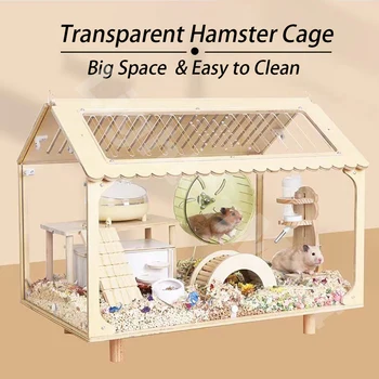 Cristal Gaiola Do Hamster Castelo Casa De Pequenos Animais Gaiolas Transparente Gaiolas
