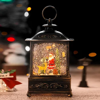 Vento lâmpada de lanterna de Decoração de Natal Exibição Velho Boneco de neve Crianças de Aniversário, Presente de Cena de Paisagem Acessório Presente