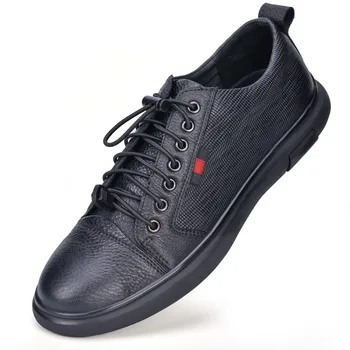Italiano dos Homens de Moda as Sapatilhas Laço Confortável Televisão Sapatilha Homem Sapatos de Couro Genuíno Skate Sapatos de Desporto Calçados 20205