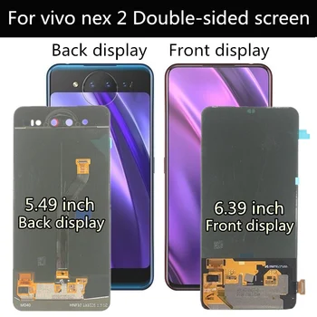 Vivo nex 2 duas faces tela Nex2 visor frontal com Display LCD +Touch Screen Digitalizador Assembly para a Vivo NEX2 Volta de exibição