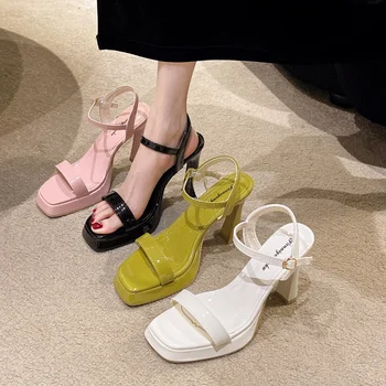 2023 Mulheres Novas de Verão, Sandálias de Salto Alto Dedo do pé Aberto Pulseira de Tornozelo Moda de Sapatos de Luxo para Mulheres Designer Super Sandálias de Salto Alto