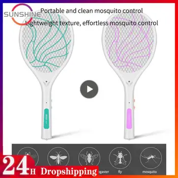 A Luz Uv Mosquito Mata-Moscas Dupla Finalidade Mosquito Raquete De Choque Elétrico Elétricos Do Agregado Familiar Moscas Produtos Para Casa