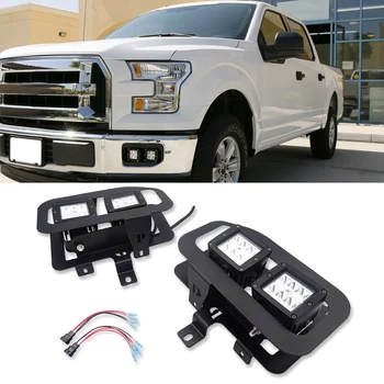 Wsen Para 2015-2017 Ford F150 4x de 18W 3 polegadas LED Luzes de Neblina e para-choque Frontal FogLamp Suportes de Montagem com Kit de cabos