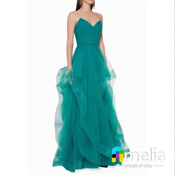 Amelia Verde Vestido De Baile Sem Alças Vestido De Noite Com O Chão Sem Mangas Das Mulheres Do Verão Festa De Casamento Vestidos De 2023