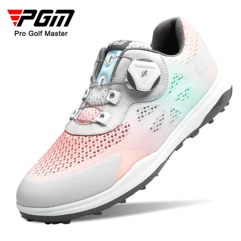PGM XZ238 Mulheres Sapatos de Golfe Anti-derrapante de Peso Leve, Respirável Tênis de Senhoras Gradiente superior de malha Botão Alça de Calçados Esportivos