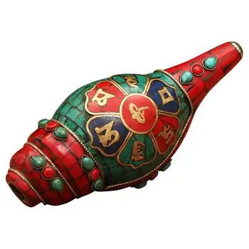 1Pc de Nepalese Concha Domésticos, Produtos de Decoração Requintada, talhadas à Mão em Casa Sala de estar Corno Instrumento Musical Ornamentos