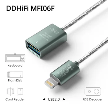DDHiFi MFI06F 2.0 Lightning para USB - A Fêmea USB OTG Cabo para Vários Dispositivos de