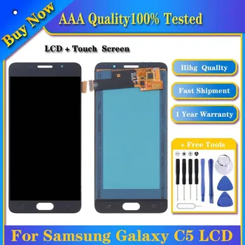 100% Testado Tela de LCD (TFT) do Painel de Toque para Samsung Galaxy C5 C5000 Apresentar Digitalizador Assembly Completo Telefone de Substituição
