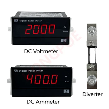 100A/200A/400A Medidor Digital DC 5-500V Voltímetro Amperímetro LCD de 3,5 Dígitos DC Tensão de Alimentação de Corrente de Energia do Detector de Amperimetro