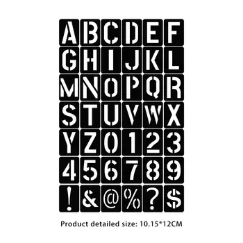 42x Letra do Alfabeto Estênceis Símbolo Números Modelos de Decoração de Casa de DIY Reutilizáveis de Arte para a Pintura de Sinalização de Madeira de Parede de quadro-Negro