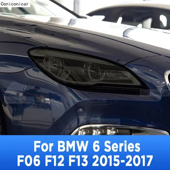 2 Pcs Farol do Carro Película Protetora Capa de Restauração Preta Transparente TPU Adesivo Para BMW Série 6 F06 F12 F13 Acessórios