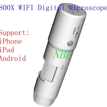800X wi-FI Microscópio Digital 8*LED 25X-800X sem Fio Microscópios Biológicos Para IOS/Android Lupa 640*480 Pixels Lupas