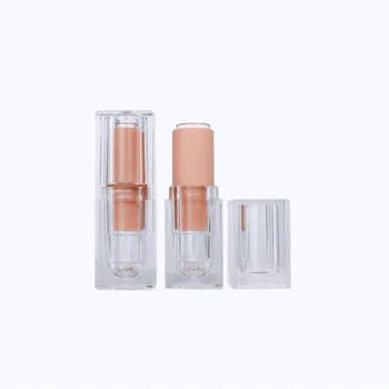 30pcs INS gloss tubos de cristal acrílico transparente / matte lip tubos nude matte batom rosa tubos quadrados lip balm tubo