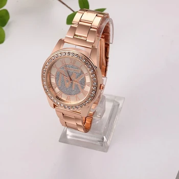 Mulher de Pulso Relógio Marca de Topo TVK de Moda Rose Gold Ladies Watch Luxo de Aço, Cristal de Quartzo Mulher Relógios Relógio Feminino