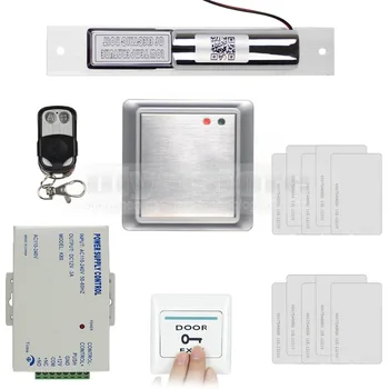 DIYSECUR Impermeável RFID 125KHz Teclado de Controle de Acesso do Sistema de Segurança Kit + Elétrico Trava de Parafuso + Botão Sair