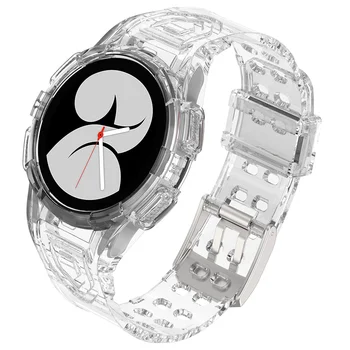 Transparente Capa+Alça Para Samsung Assista 4 Clássico 46mm smartwatch Ridge geleira Pulseira Galaxy Watch 4/5 44mm 40mm 20mm bandas