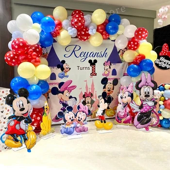 1Set Mickey Mouse de Balões, de Arco de Garland Kits Temáticos da Disney de Aniversário, chá de Bebê Festa Decorações Ar Globos de Suprimentos Presentes Crianças