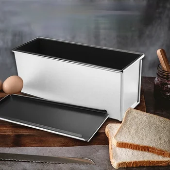 450g/750g/1000g/liga de Alumínio preto, um revestimento antiaderente Brinde caixas de Pão Pan molde do bolo assar ferramenta com tampa