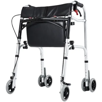 Idosos Cadeira de rodas Portátil carro Pode Sentar-se Andando Aids com Banheiro para Idosos, Deficientes Booster