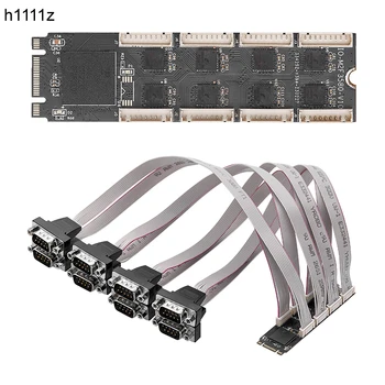 NOVOS M. de 2 a 8 de Porta Serial RS232 Cartão M2 B+Tecla M para 8 Portas Seriais RS232 Placa de Expansão Placa Riser COM Controlador EXAR 17V358 Chip