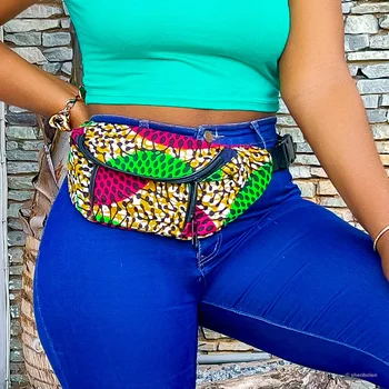Mulheres africanas Único Saco de Ombro Fanny Pack Mini Saco de 2023 Nova Moda Ancara Tradicional Prin Bolsa de Zíper Cruz-corpo, Sacos de