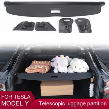 Tronco de partição Para o Tesla Model Y 2020-2022 Acessórios cortina de cobertura cortina de camadas retráteis Telescópica de bagagem partição