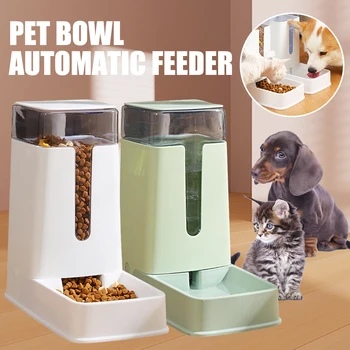 Novo 3,5 L De Plástico Automática De Alimentos Para Animais De Estimação Alimentador Filhote De Gatinho Tigela Suprimentos Para Animais De Estimação Waterer Dispenser De Água Para Cães Gatos Animais De Estimação