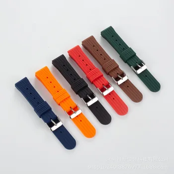 Borracha de Pulseira de Silicone Macio Watchbands 20mm 22mm Preto Azul Verde Mergulho Esporte Relógio de Substituição Impermeável Bracelete Pulseira