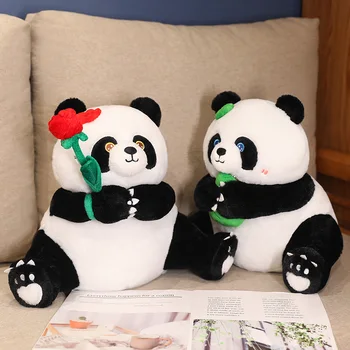 13/30/50cm Casal Bonito Panda de Pelúcia do Kawaii bichos de Pelúcia Panda Abraço Flores Plushies Boneca de Anime Soft Brinquedos de Meninas Presentes