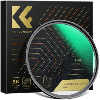 K&F Conceito 67mm 77mm 82mm Nano-X Microlight Espelho de Vidro Ótico Ultra-Clear Anti-risco, Anti-reflexo Verde Impermeável Filme