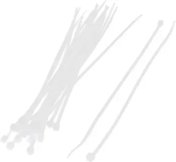 Tcenofoxy Auto-Zip de Bloqueio de Laços de Cabo de Fio de Cabo Alça de Gravata, 2x150mm, 20Pcs, Branco