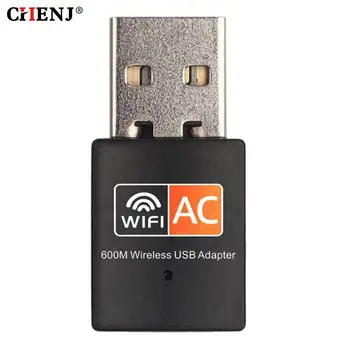 1pc sem Fio de WiFi USB Adaptador de 600Mbps de wi-fi Dongle PC Placa de Rede wi-fi Dual Band 5 Ghz Adaptador Lan Ethernet USB Receptor
