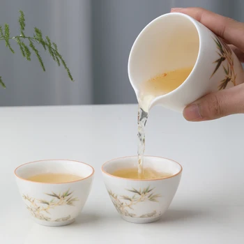 A bela e a Fera Mesa de Chá Portable Conjunto de Panela de Cerâmica, Copa Xícara (chá Bule de chá de Porcelana Conjuntos Completos de Gong Fu Bandeja de Copos árabe