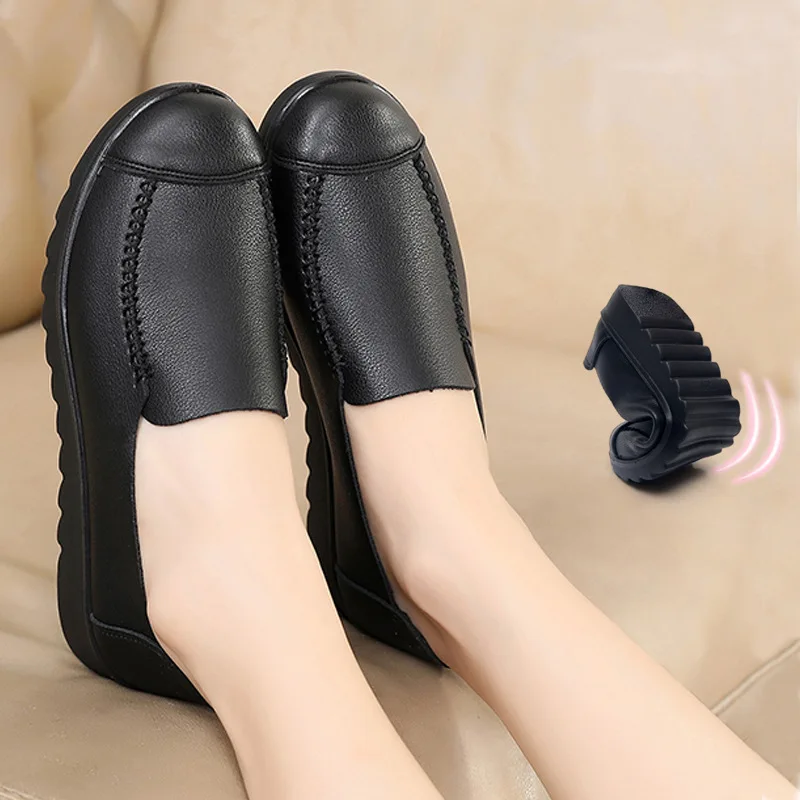 2023 a sapatilha Soft Inferior das Mulheres Primavera de Sapatos de Mulheres Sapatos de Trabalho Confortável para o Trabalho Ocasional Slip-On Non-slip Meio Plana Sapatos