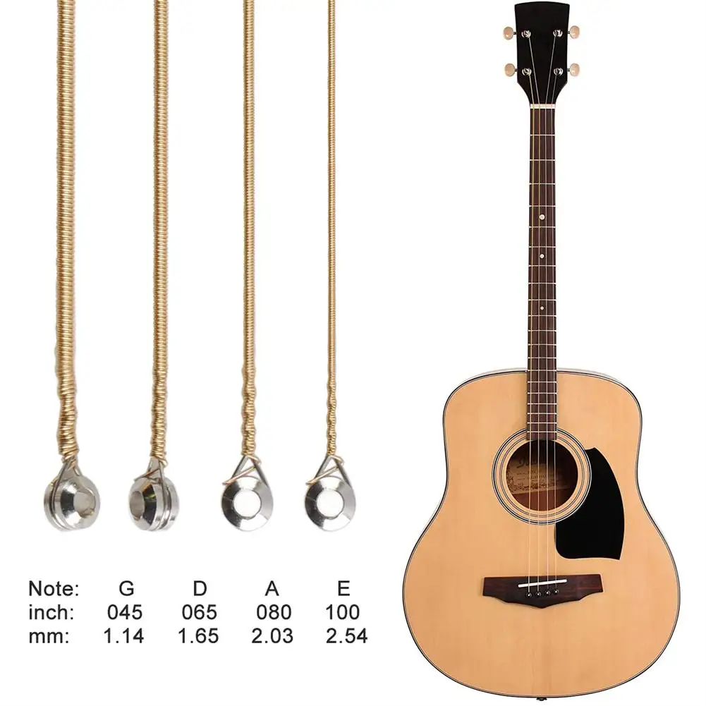 4-cadeia de Madeira, Cordas de Baixo Bronze+de carbono Núcleo de Aço Elétrico de Cordas de Guitarra Instrumentos Musicais Acessórios AB45100