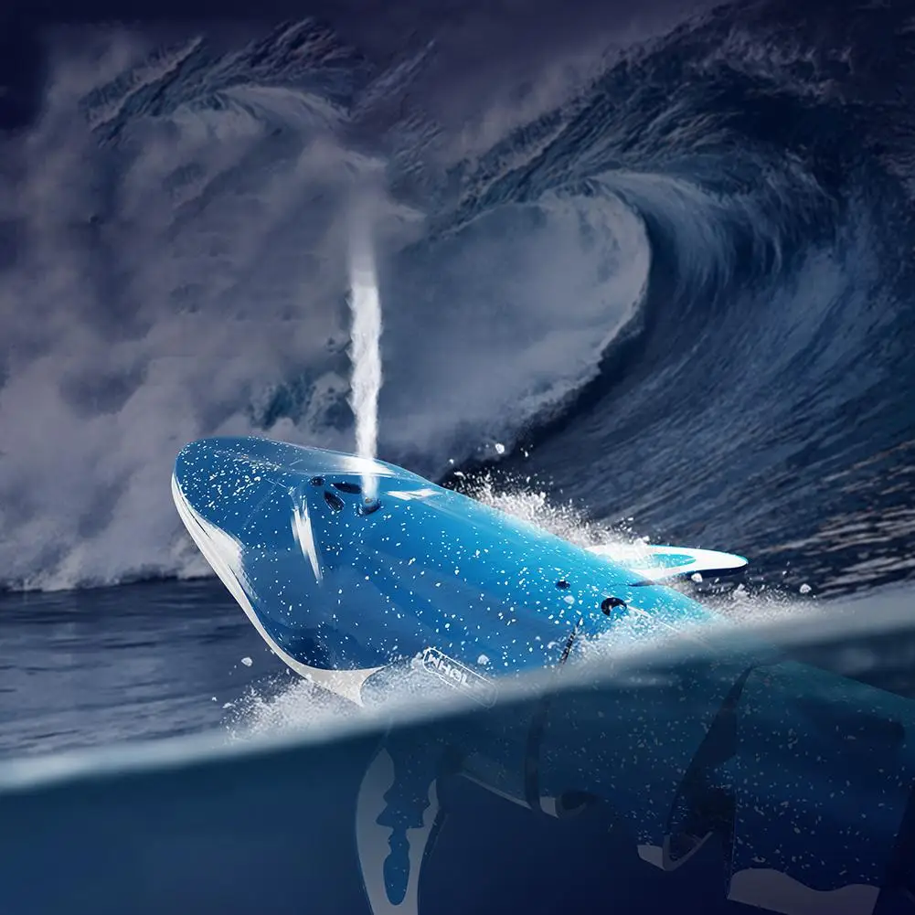 B4 Controle Remoto Baleia Simulação De Barco Da Água, Verão Elétrico De Mergulho Tubarão Spray De Barco Brinquedos Para Meninos Presentes