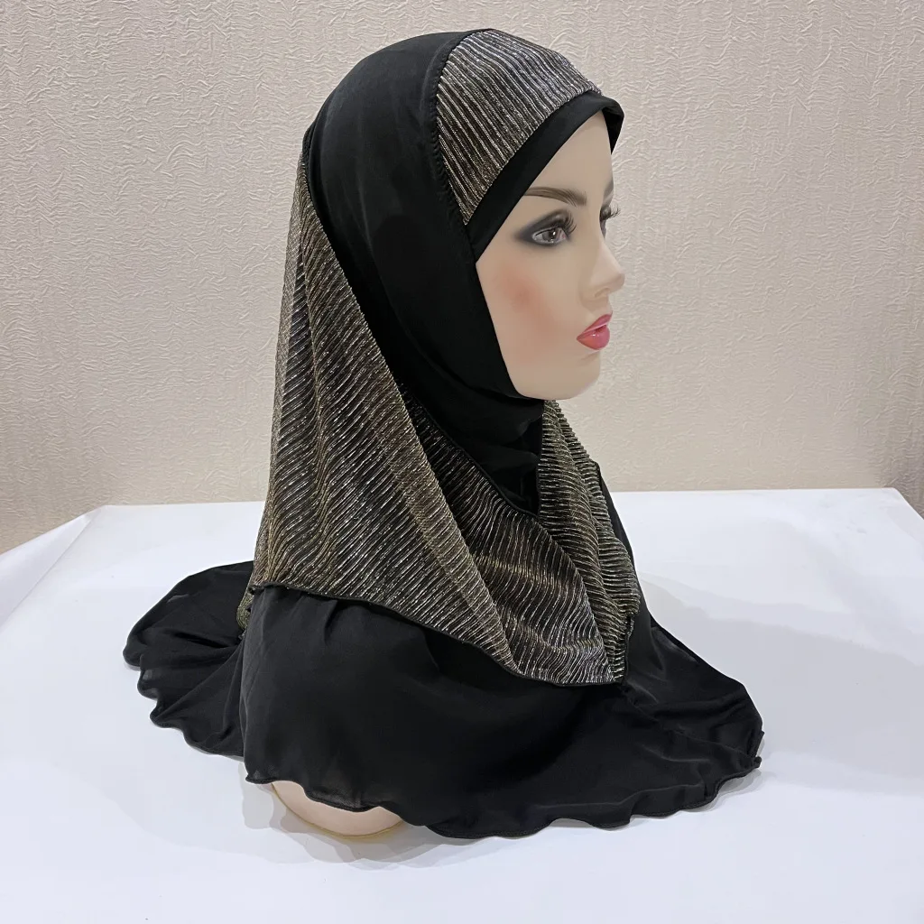 H076 Adultos ou big girls tamanho médio de 70*60cm orar hijab muçulmano hijab lenço islâmico lenço na cabeça chapéu de amira puxe headwrap