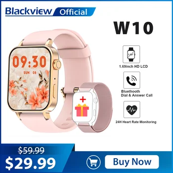 Blackview W10 Inteligente Relógios Mulheres Homens Bluetooth Chamando Esporte Smartwatch 1.69