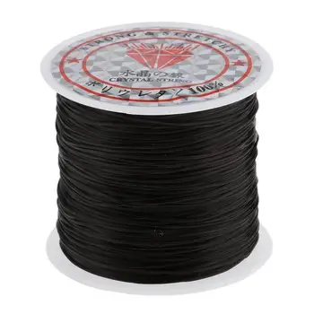 6x60M Salão de Cristal corda Elástica para o Cabelo Thread de Tecelagem Peruca Preta