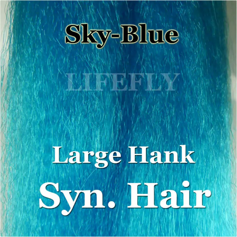 Cor Azul do céu / Grande Hank de Cabelo Sintético, Super Cabelo, Fly Subordinação, Gabarito, Isca de Fazer