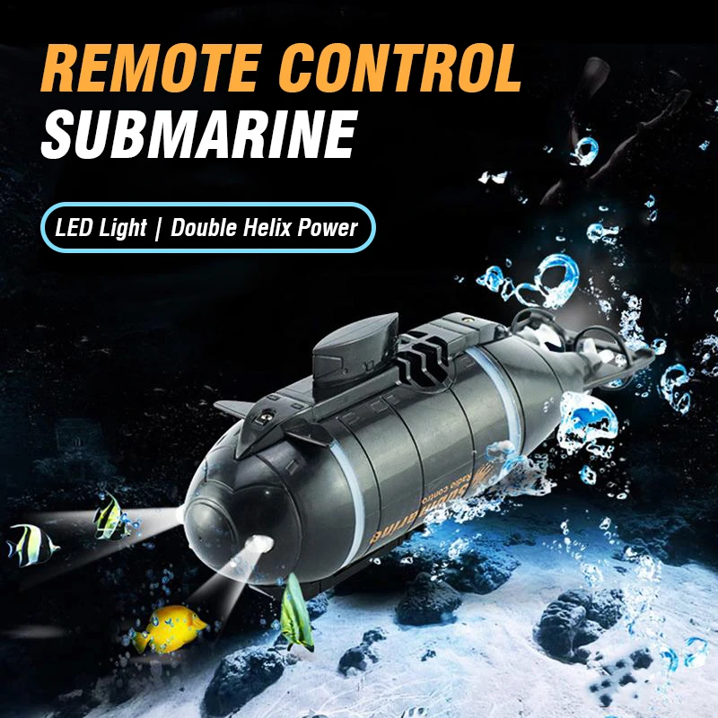 Mini Rc Barco de Brinquedos para as Crianças Submarino de Controlo Remoto com Led Modelo de Simulação Controlado por Rádio Submarino Nuclear Childern Presente